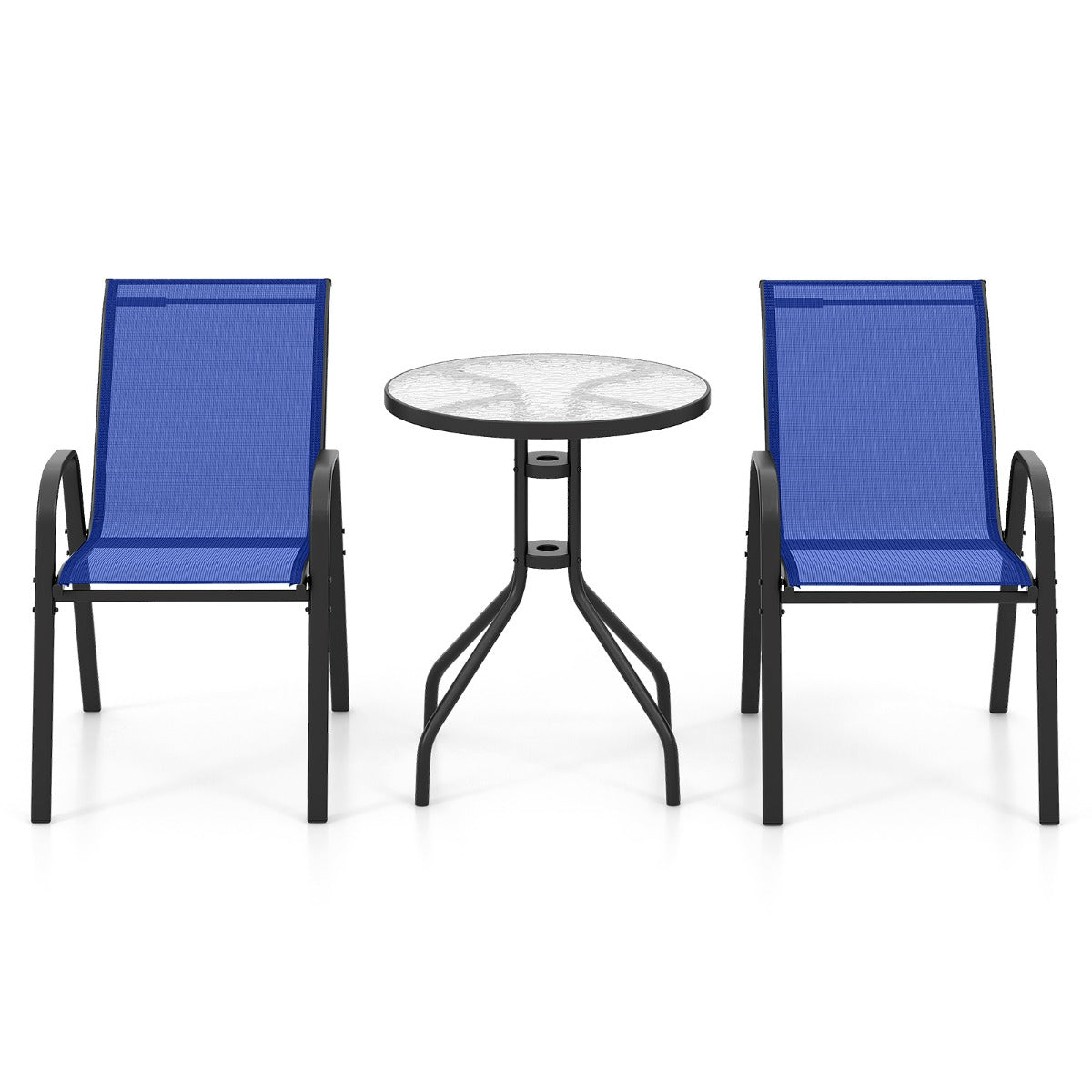 Conjunto bistrô - mesa ø60 cm - azul - 2 lugares