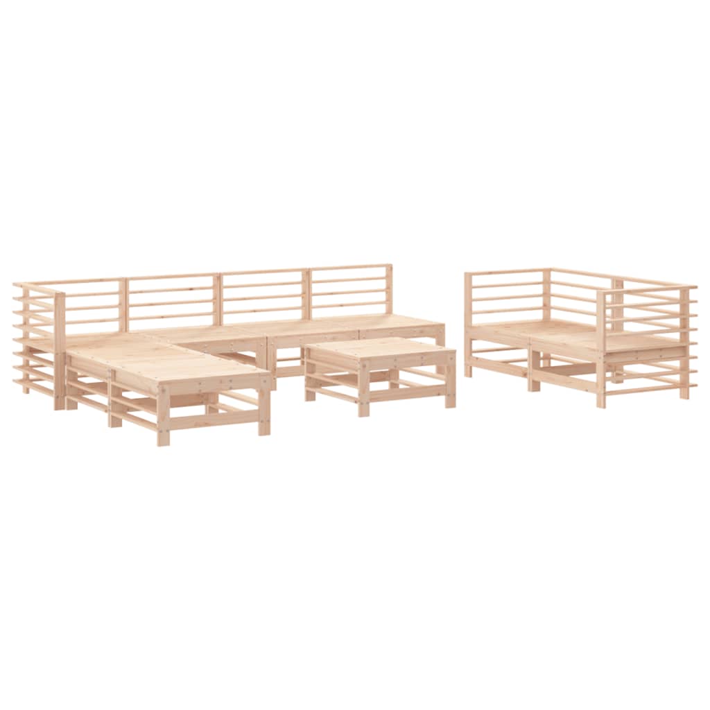 vidaXL set de mesa y taburetes altos jardín 9 pzas madera maciza pino