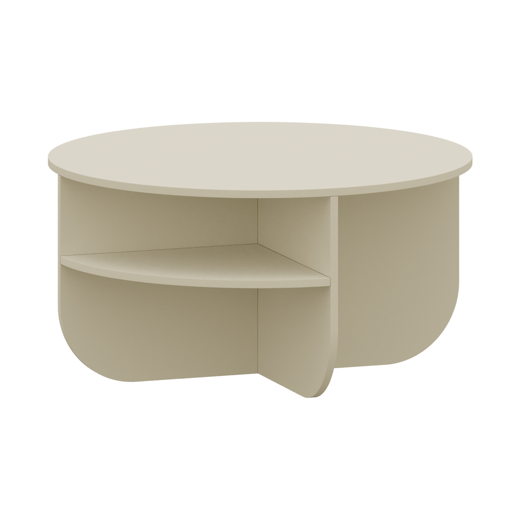 Mesa de centro reykhon redonda com espaço de arrumação ø80x41 cm cor areia