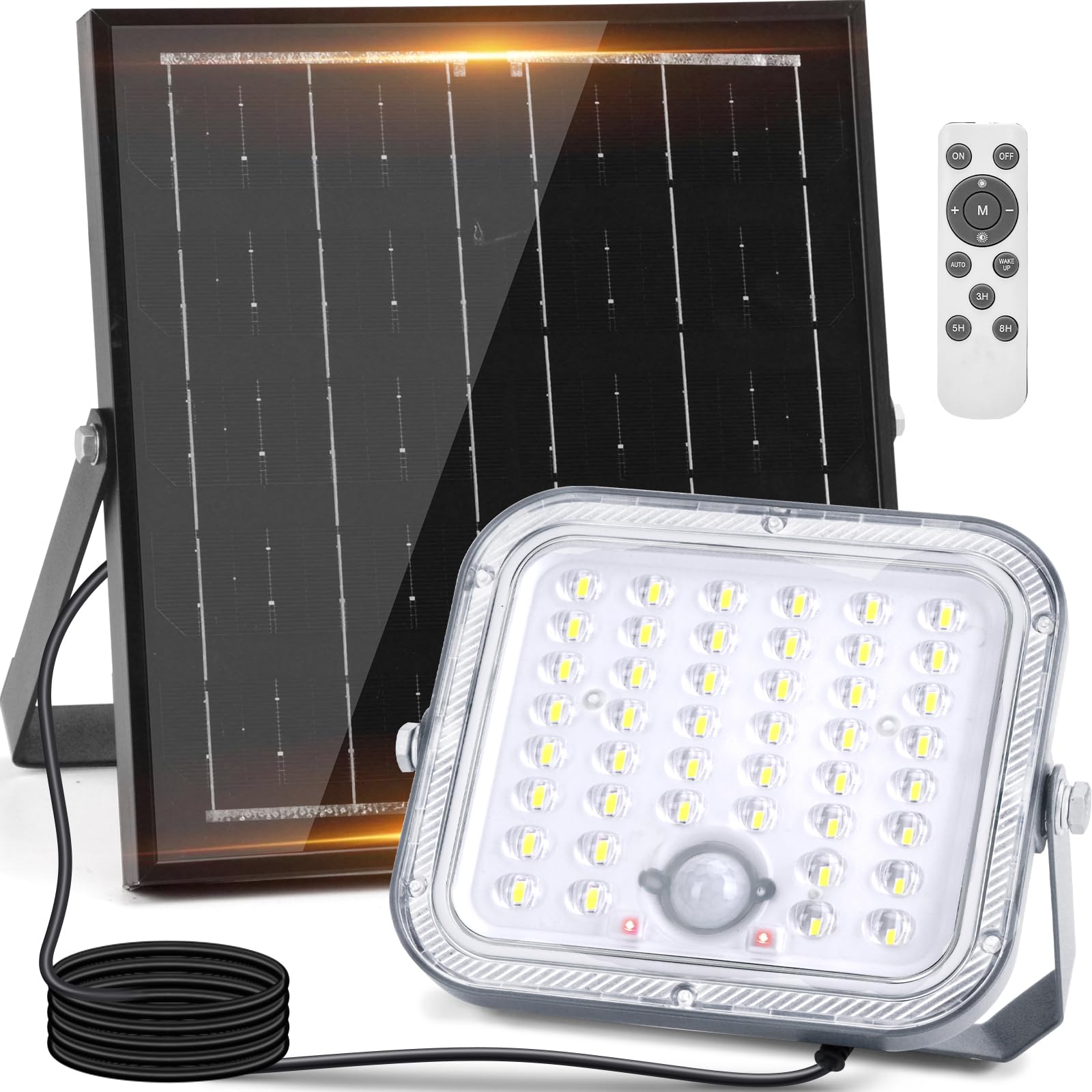 Aigostar solar LED outdoor spotlight detecção de movimento 4000mah 6500k