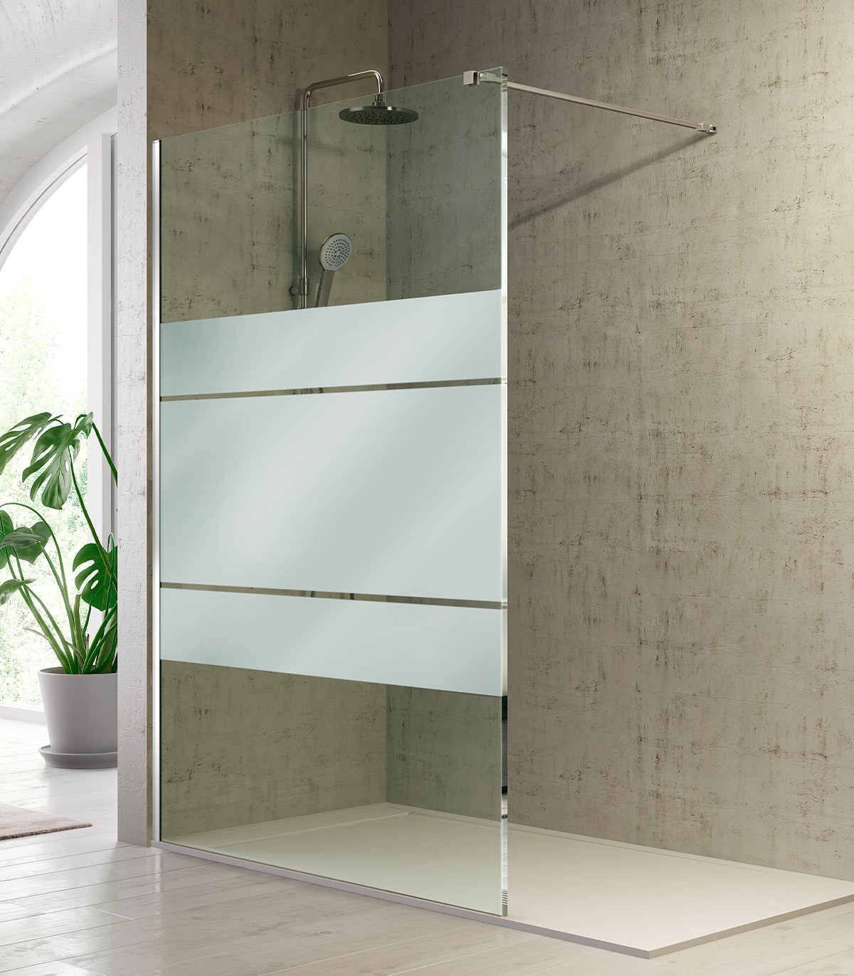 Panel fijo de ducha fresh 80 cm decorado