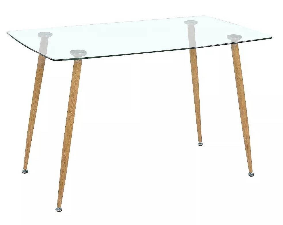 Mesa em vidro temperado estilo nórdico 120cm. Sala de jantar ou cozinha