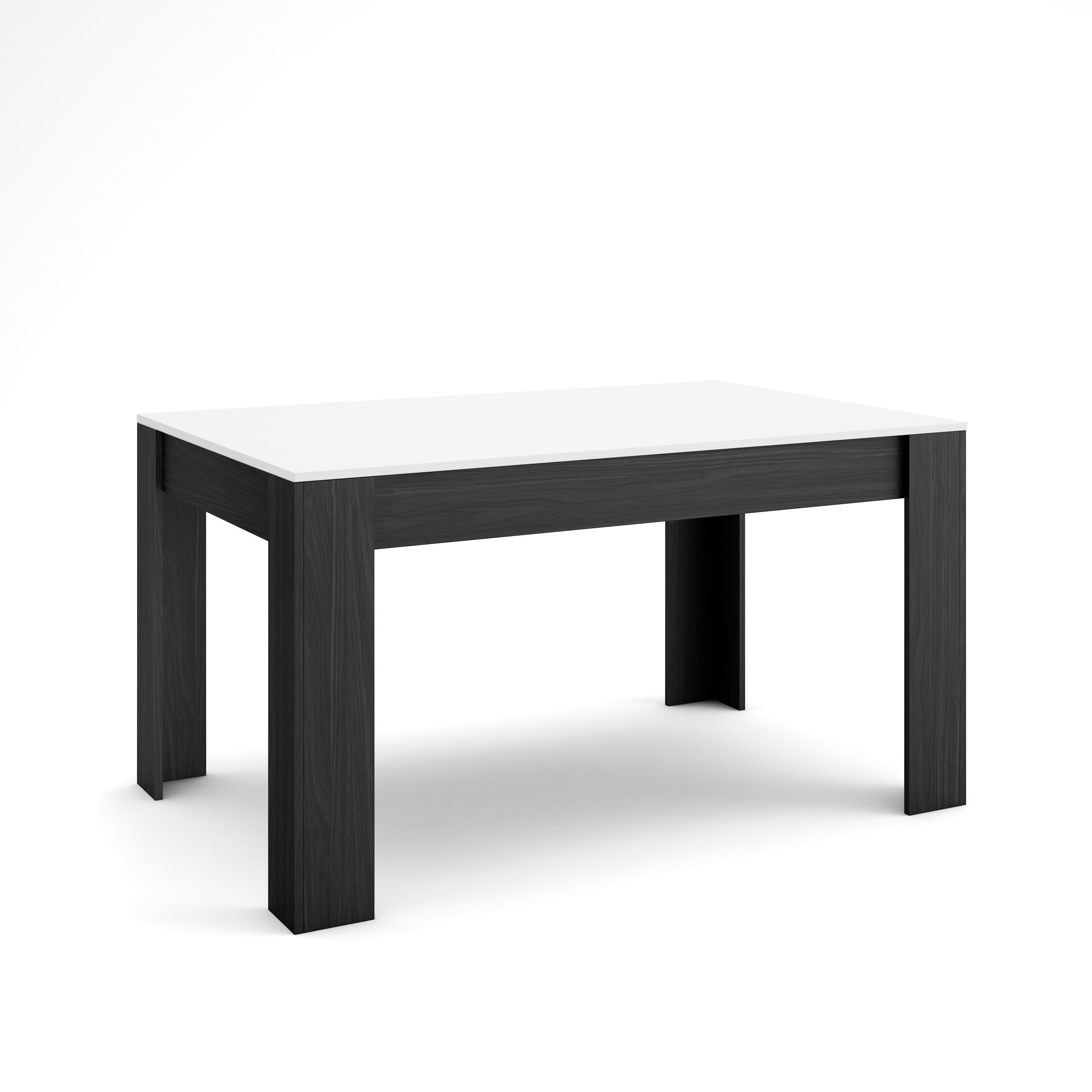 Mesa sala de jantar, 140x90x76cm, branco e preto