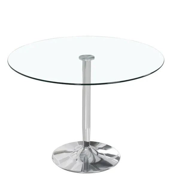 Mesa redonda em vidro temperado 90cm. Sala de jantar ou cozinha