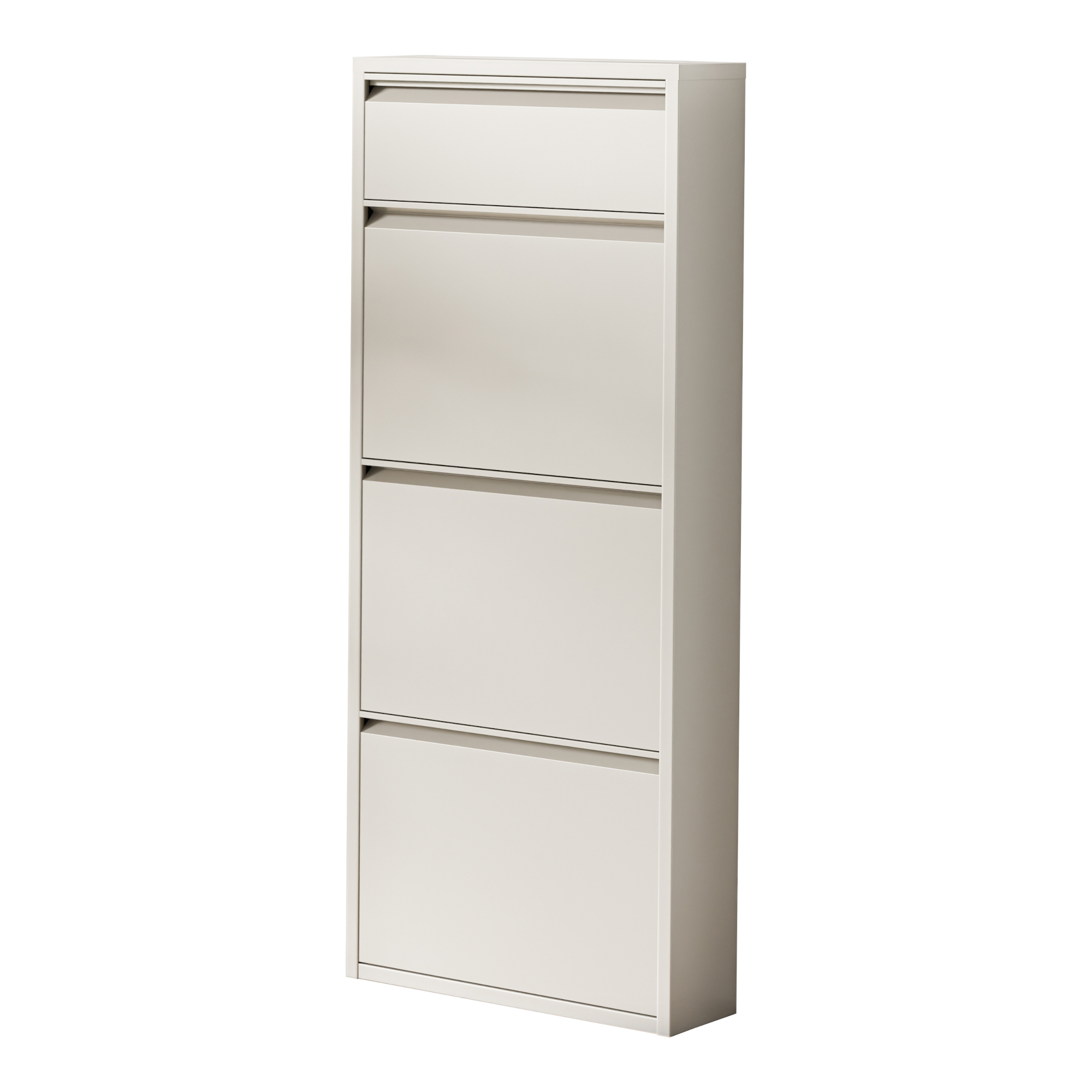 Sapateira sokndal com 3+1 portas 118x50x15 cm metal branco escuro [en.casa]