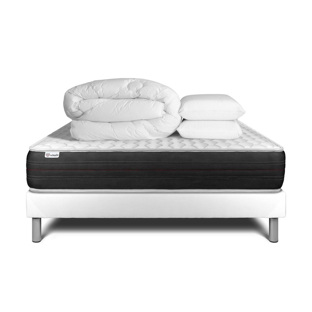 Conjunto completo de cama - colchão 180x200 cm + estrado de molas com ripas