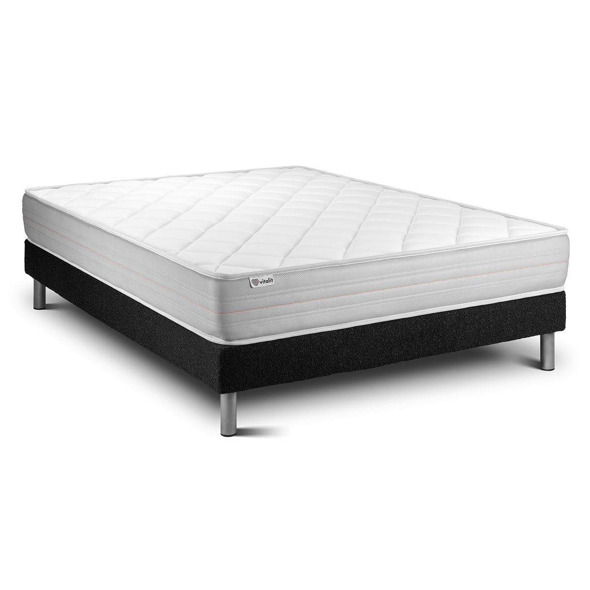 Pack sommier colchão vitalmemo 160 x 220 cm sommier em kit preto