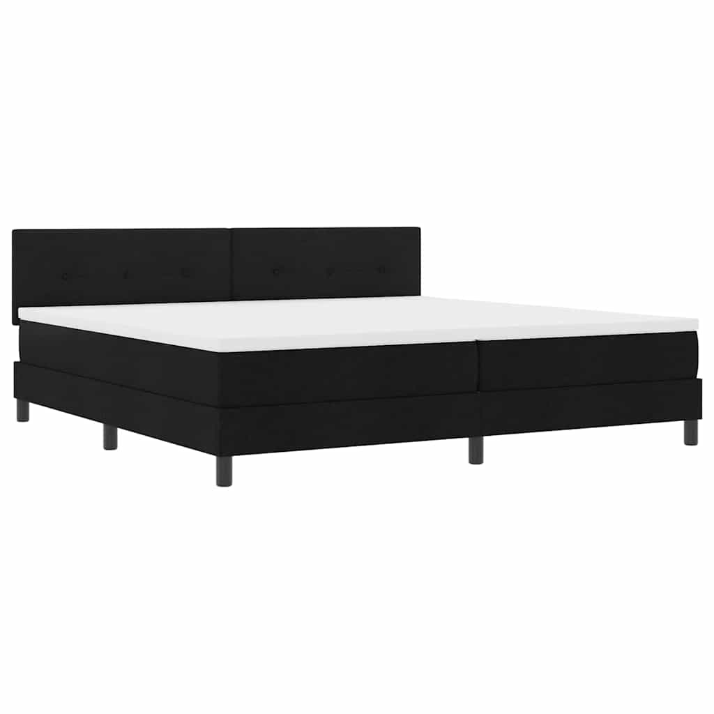 vidaXL cama box spring con colchón con colchón negro 200 x 200 cm tela