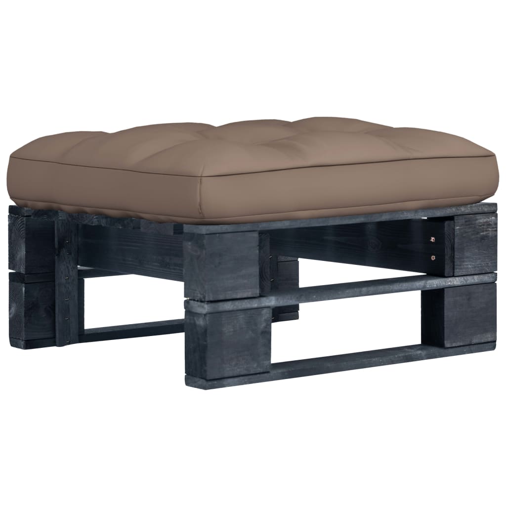 vidaXL otomana de jardín de palets madera de pino impregnada negro