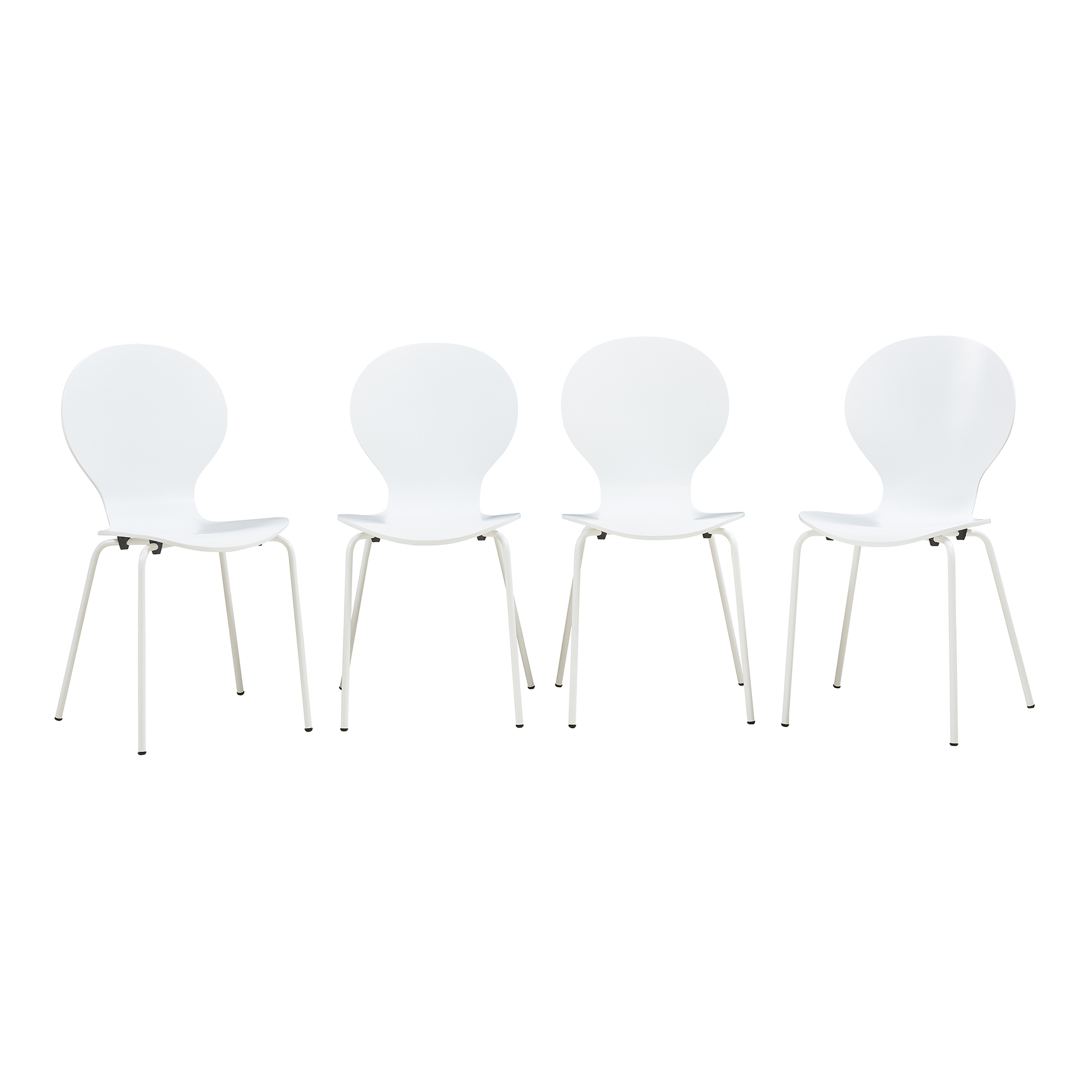Conjunto de 4 cadeiras de jantar etne - branco [en.casa]