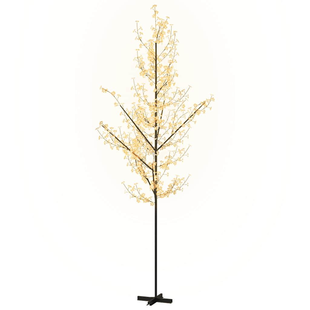 vidaXL LED cerejeira 672 LEDs branco quente 400 cm