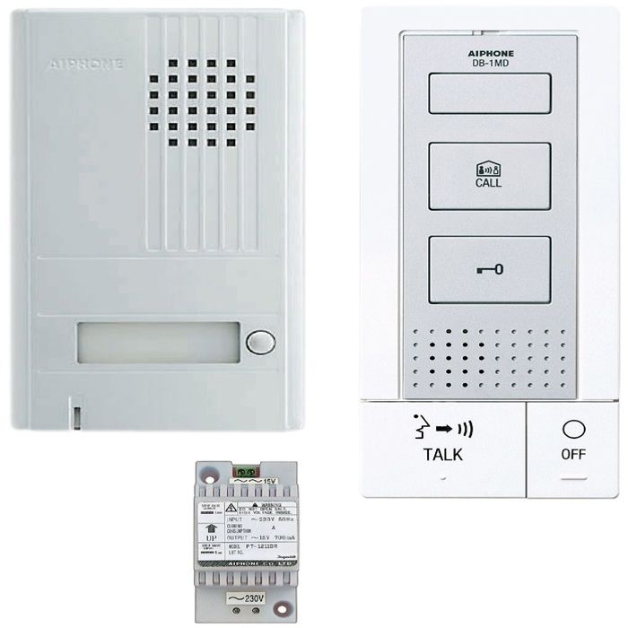 Kit de intercomunicador mãos-livres integral 2 fios branco - aiphone - da1d