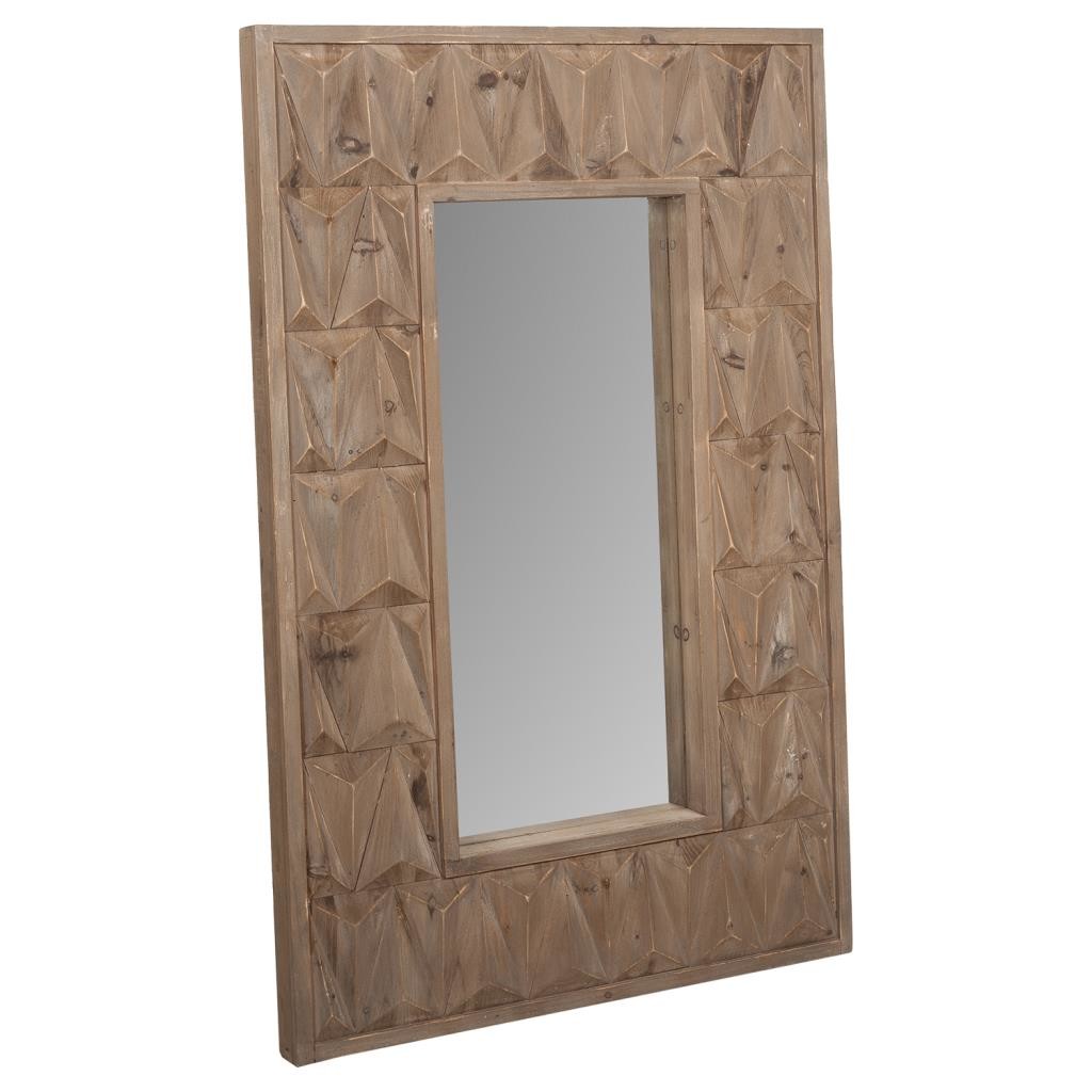 Espelho de madeira marrom 68,5x6x108,5