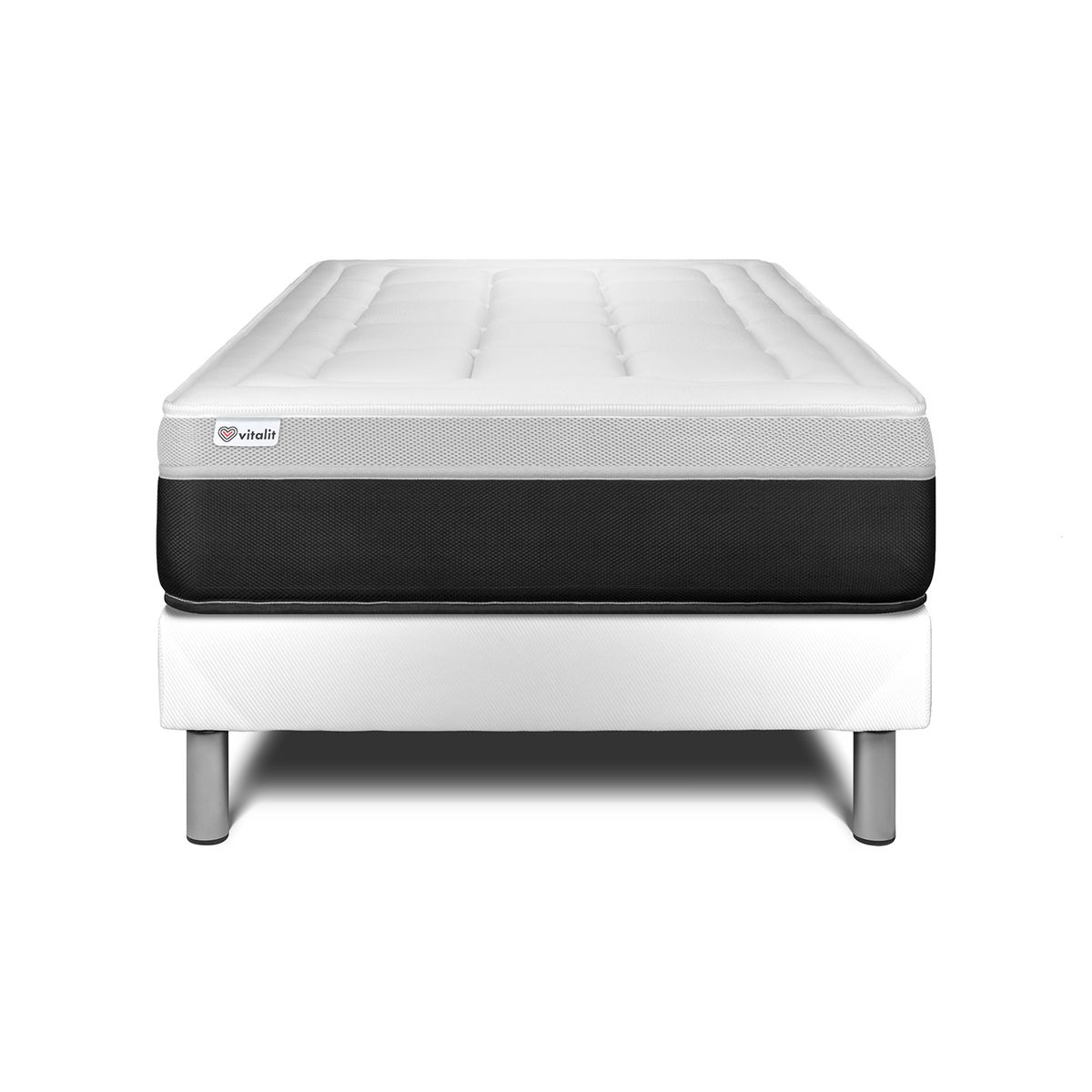 Pack sommier colchão form 120 x 200 cm sommier em kit branco