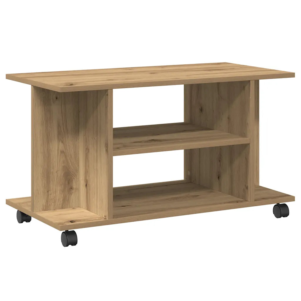 Móvel de tv - helloshop26 - móvel de tv com rodízios em carvalho 80x40x45 c