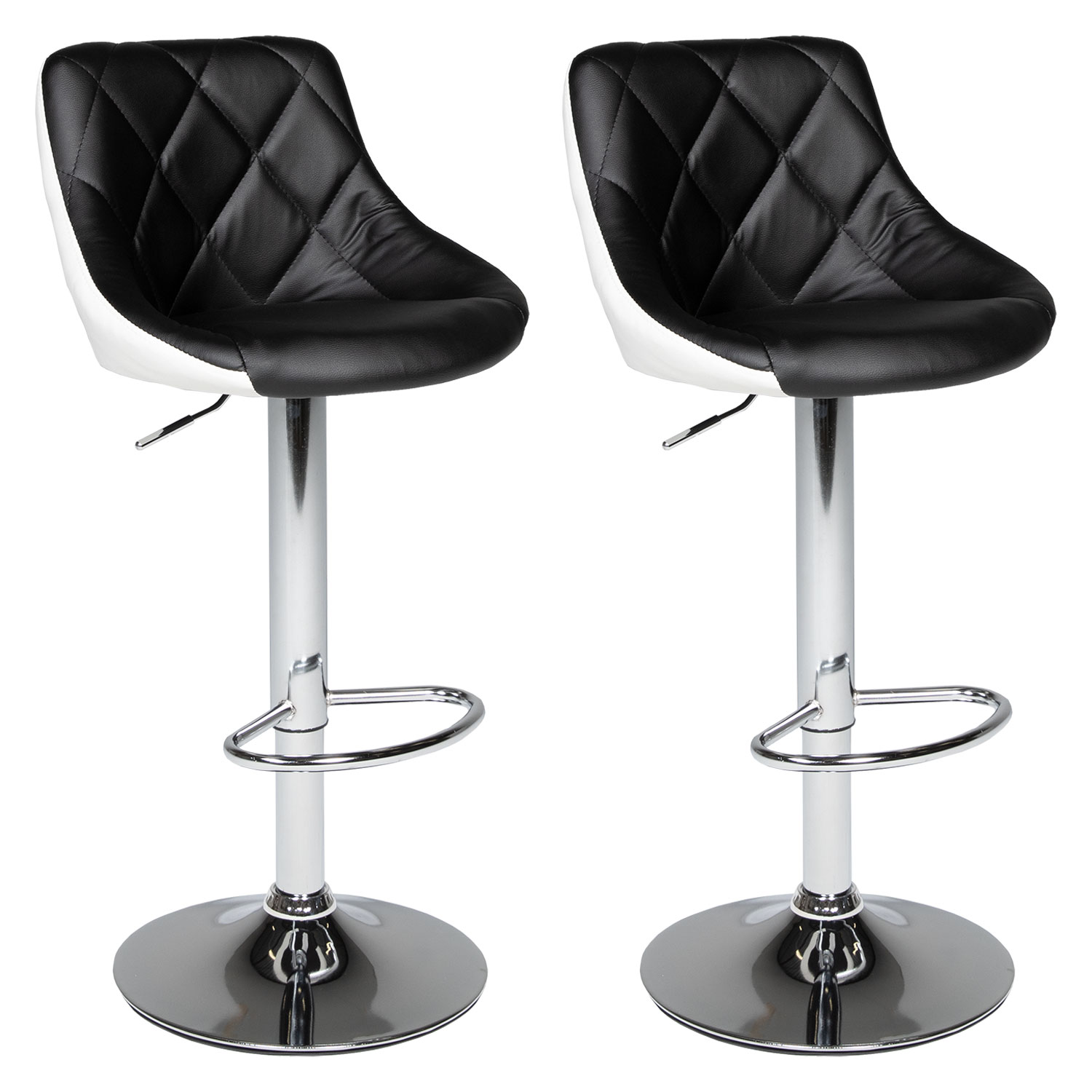 Conjunto de 2 bancos de bar a preto e branco jasper