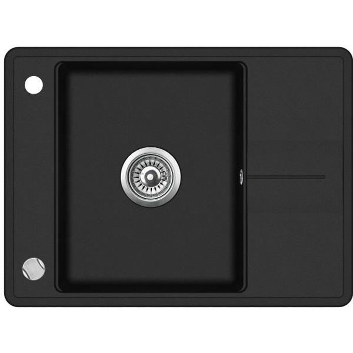 Lavatório de granito 1 baco com escorredor - preto