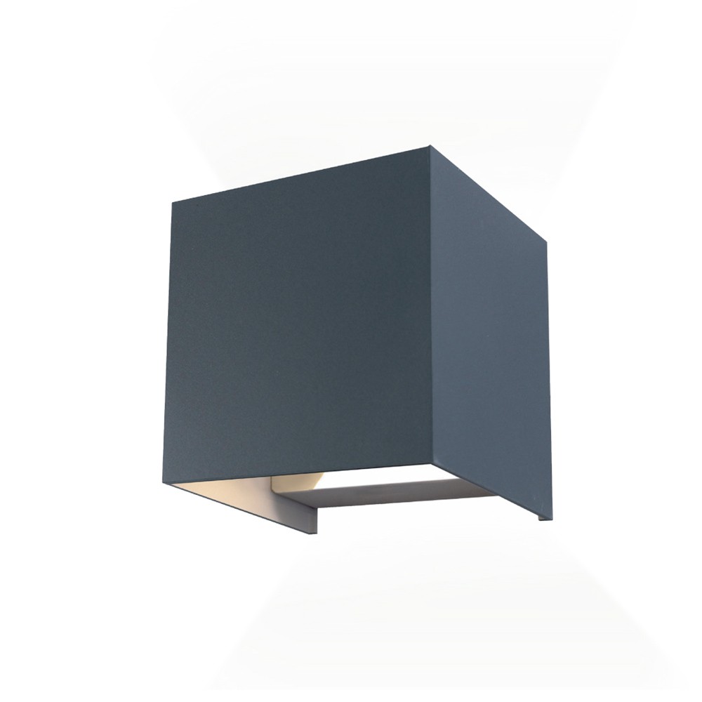 Aplique de exterior LED leva quadradas 2 luzes neutras antracite ip54