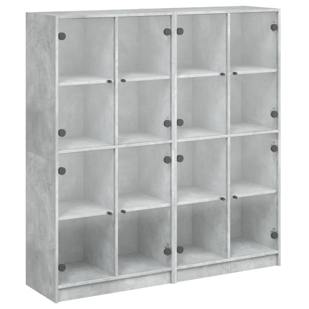 vidaXL estantería con puertas madera de ingeniería gris 136x37x142 cm