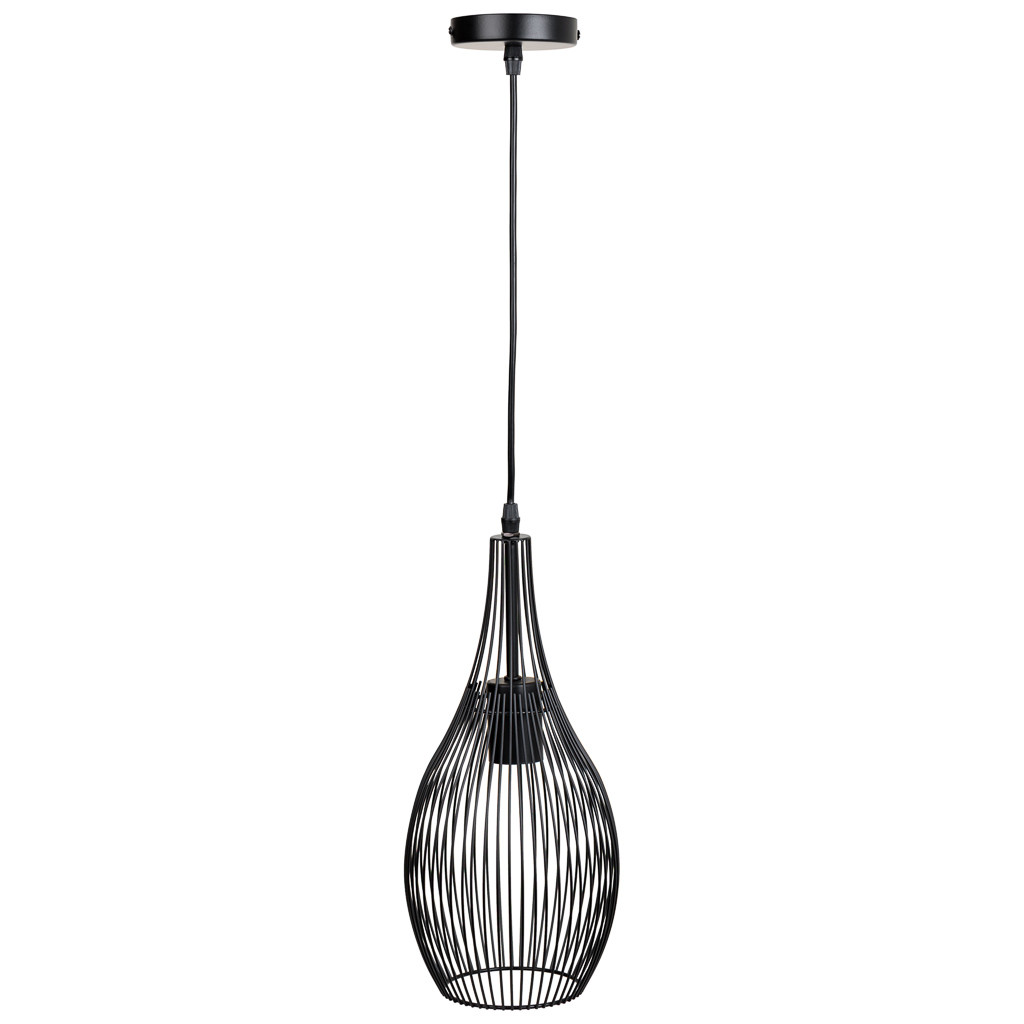 Candeeiro de teto em metal preto 17x17x110