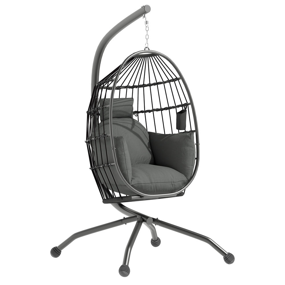 Cadeira suspensa 120x88x192 cm aço e poliéster Outsunny