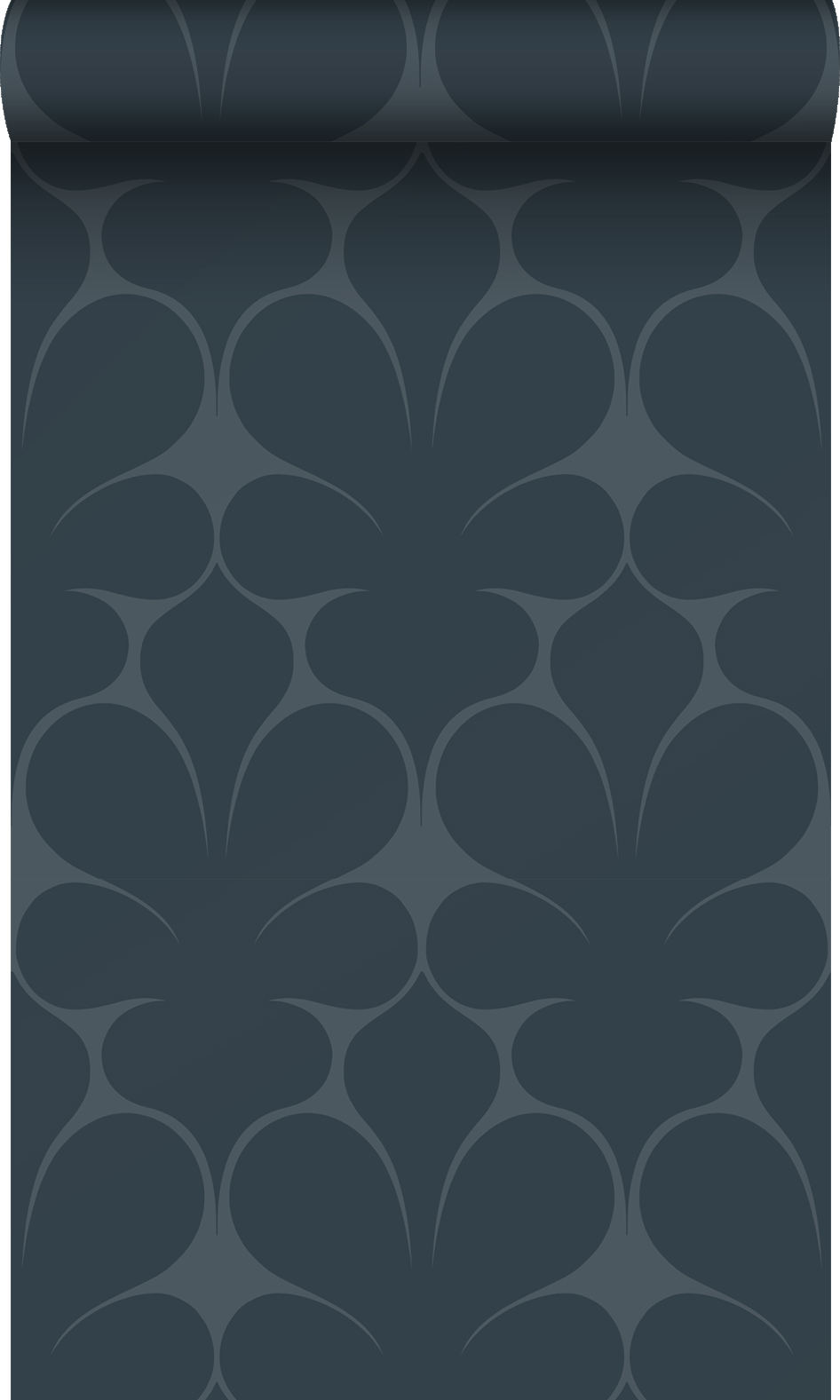 Origin papel de parede ornamento azul escuro 50 x 900 cm