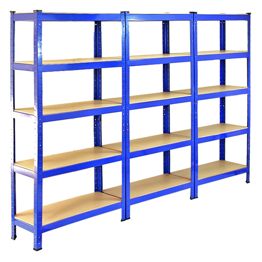 6 prateleiras para serviço pesado azul 75cm de largura x 30 cm de altura