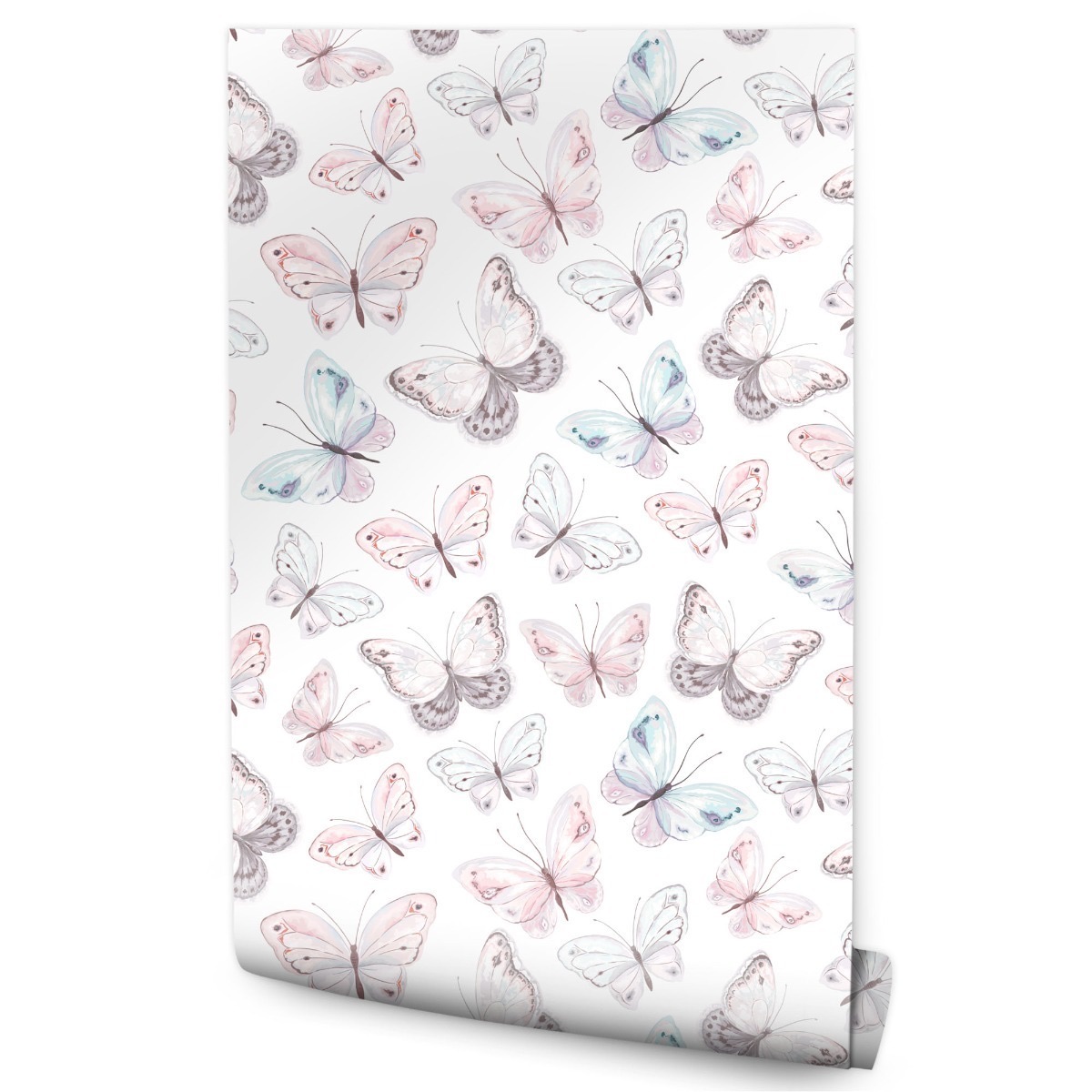 Papel de parede para o quarto papilhões pastel decoração moderna