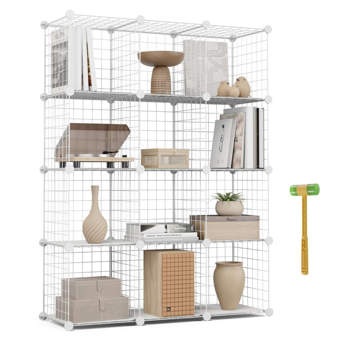 Newlux estante modular titan c12 31,5x94,5x125 cm metálica – 12 cubos