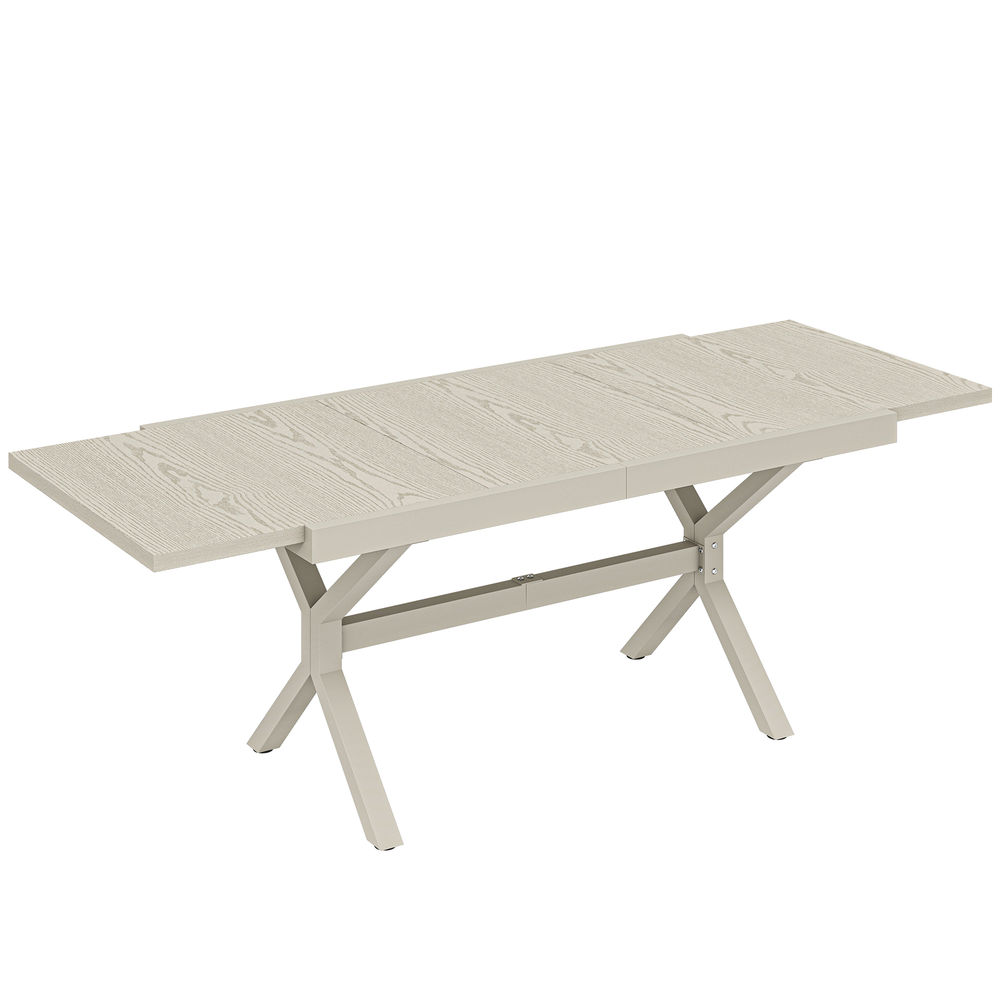 Mesa de jardim extensível 214x85x73 cm alumínio, aço color gris Outsunny