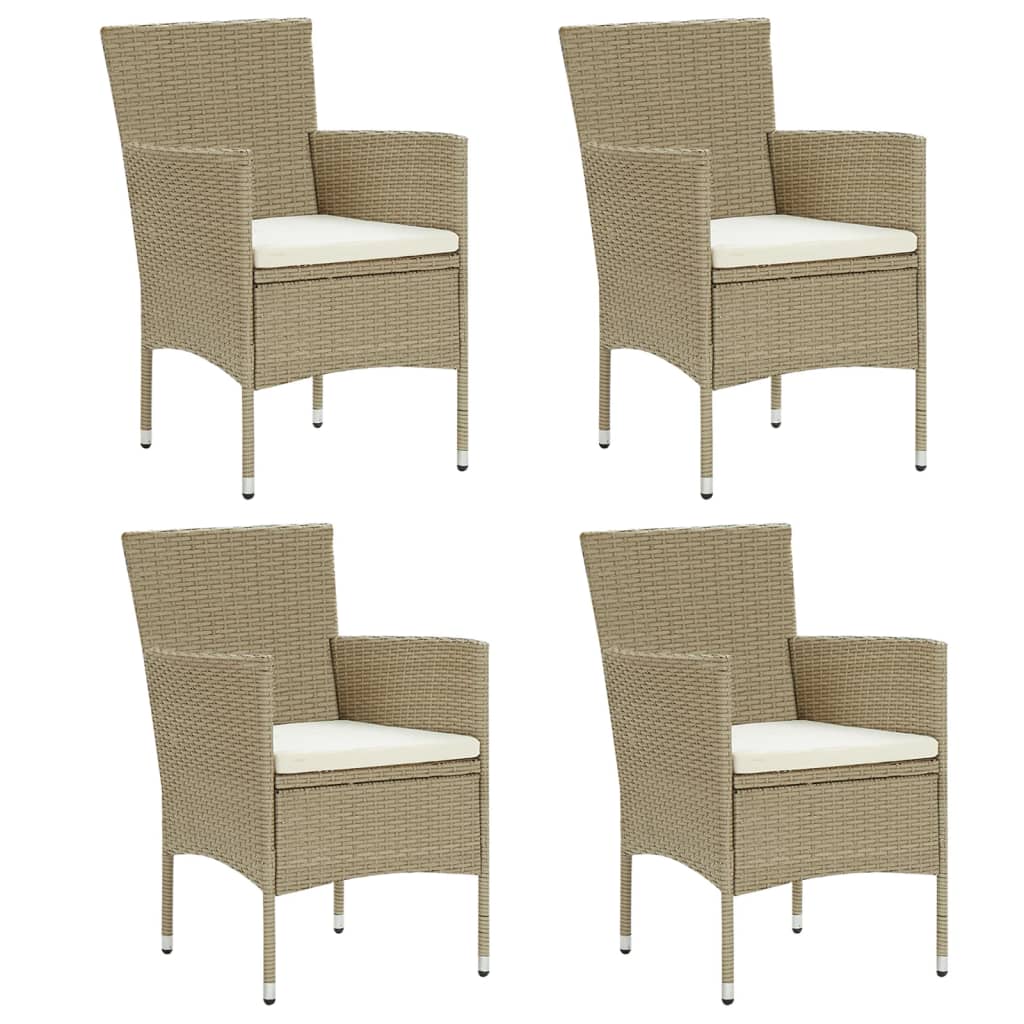 vidaXL sillas de jardín 4 unidades ratán sintético beige