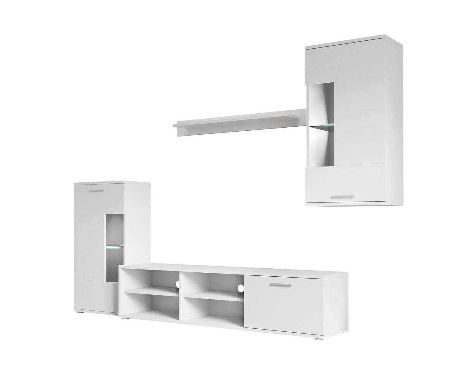 Conjunto de móveis de sala de estar airam, branco 230x200cm