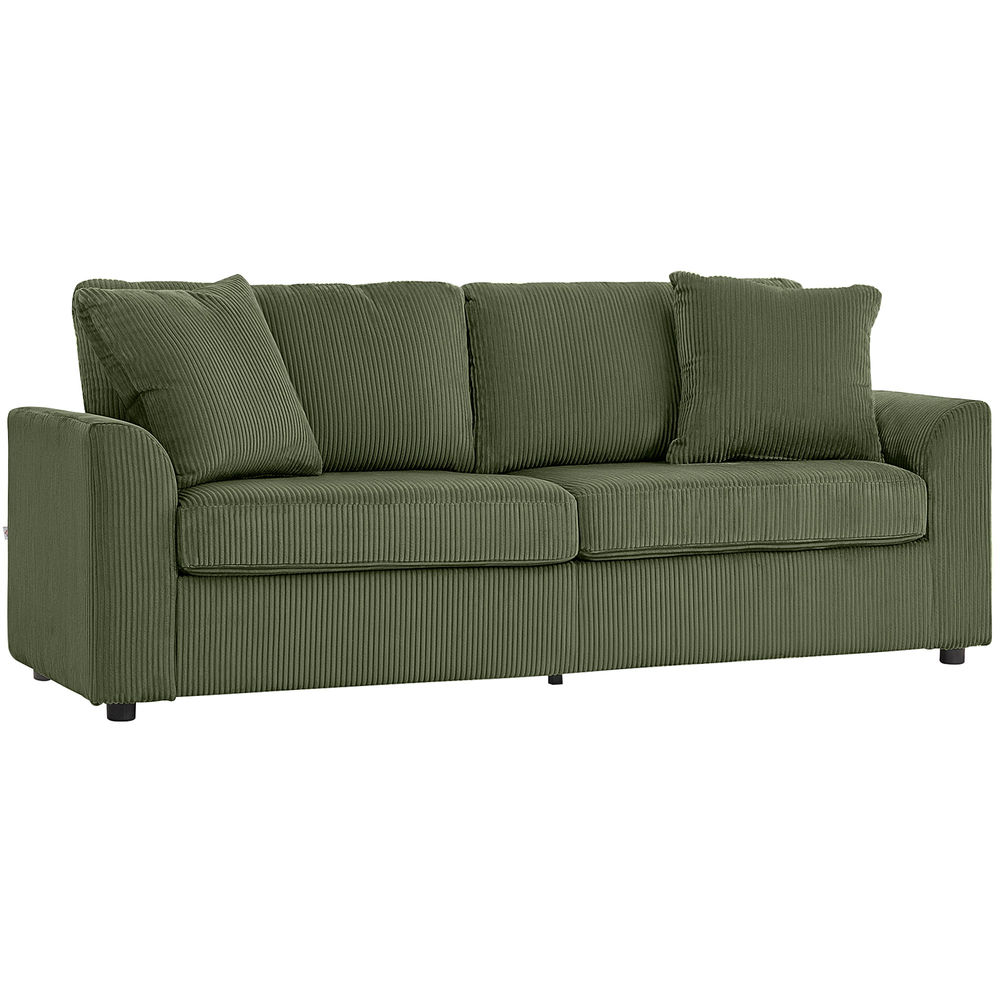 Sofá de 3 lugare 212x80x88 cm poliéster color verde Homcom, casa - sófas