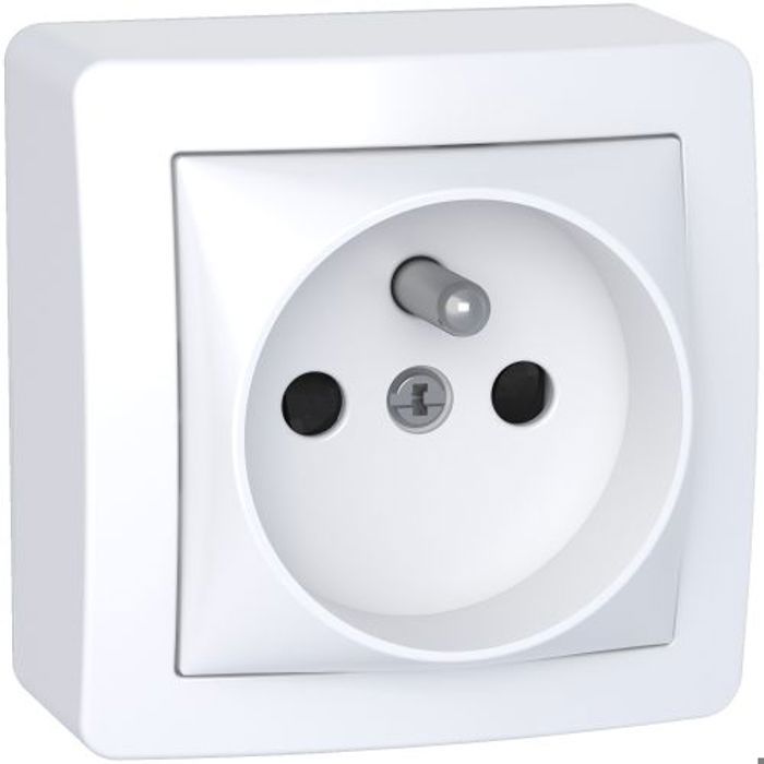 Tomadas de conexão rápida alrea com moldura saliente branca polar 2p+e com