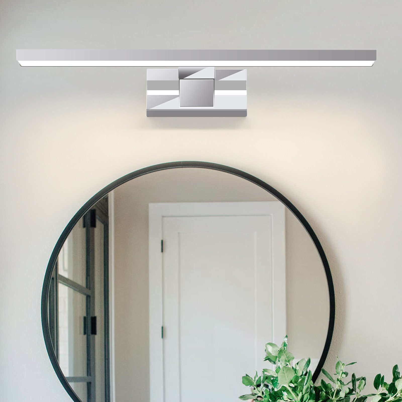 Nettlife luminária de parede com espelh LED prata 40x16.8