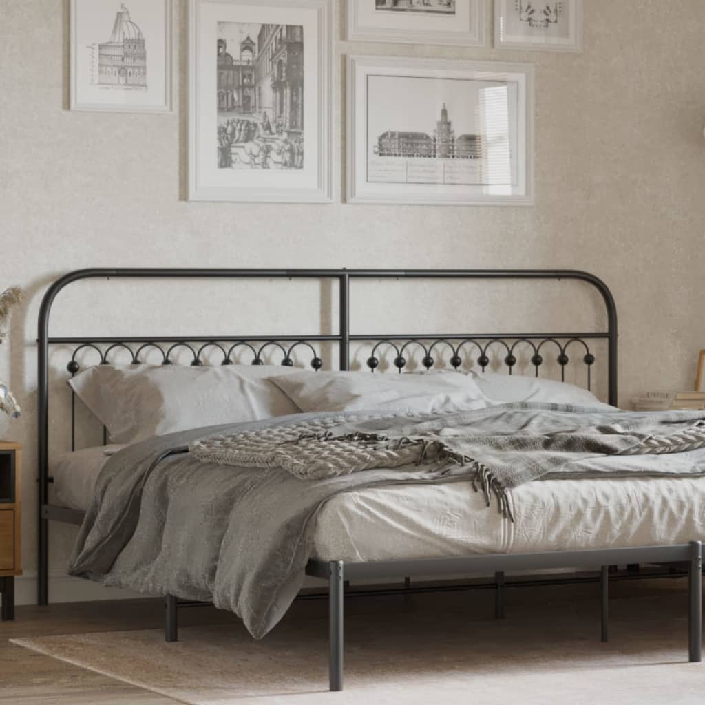Cabeceira de cama 200 cm metal preto ptob4205