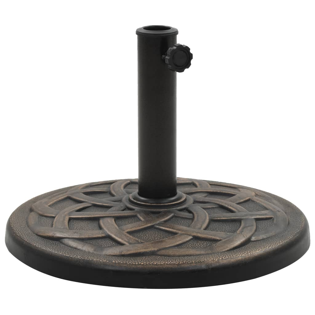vidaXL base redonda para guarda-sol em poliresina bronze 19 kg