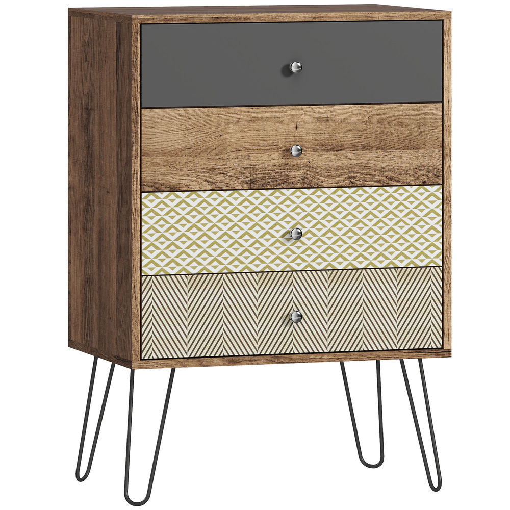 Cómoda com 4 gaveta 60x39x86 cm color marrón Homcom