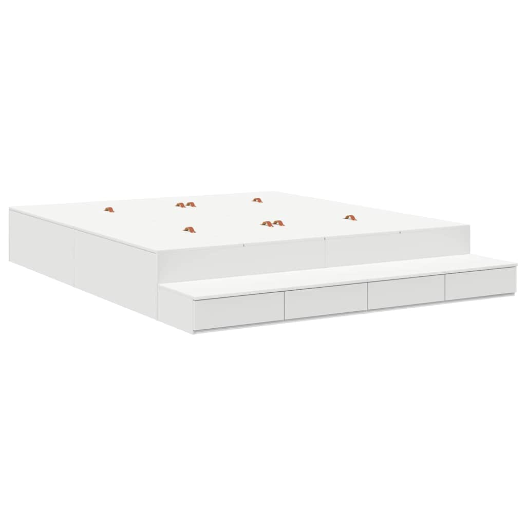 vidaXL cama con almacenamiento con cajón blanco 236.5 x 180 x 31.5 cm