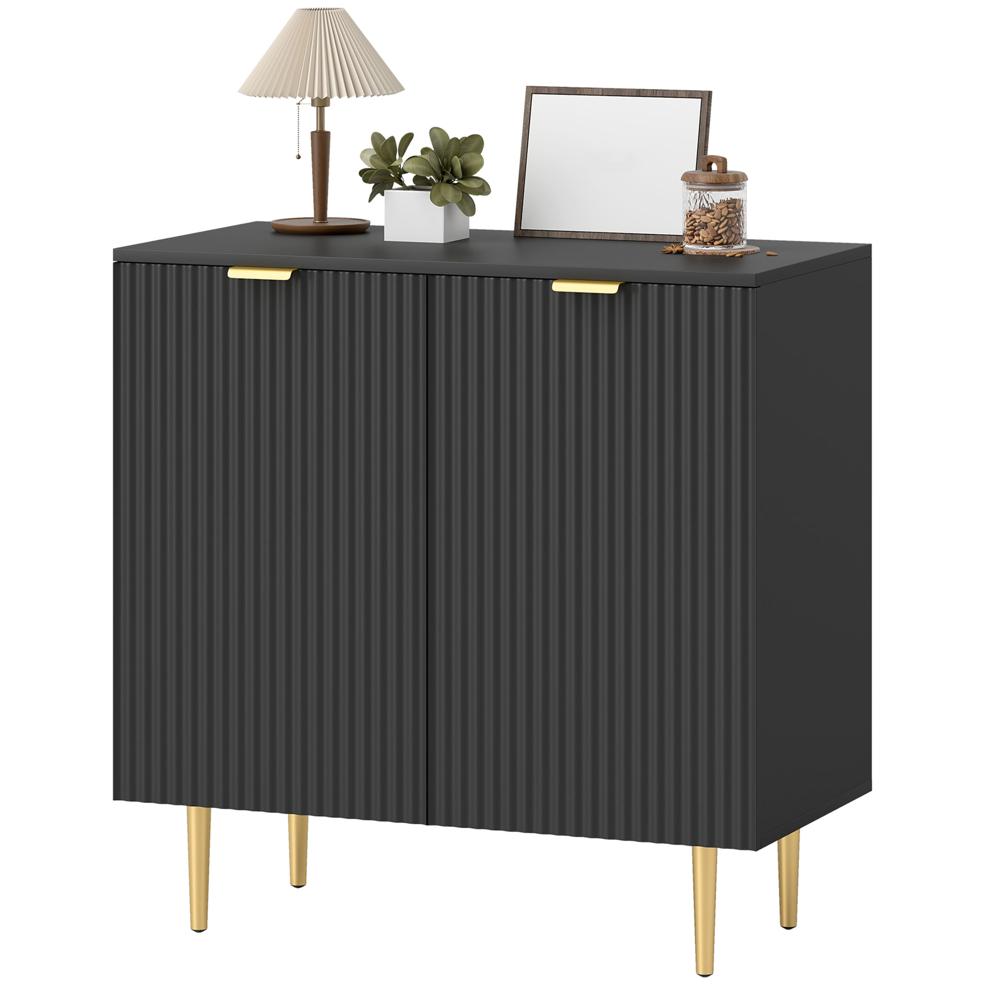 Aparador para sala de estar em mdf preto 80x40x80 cm