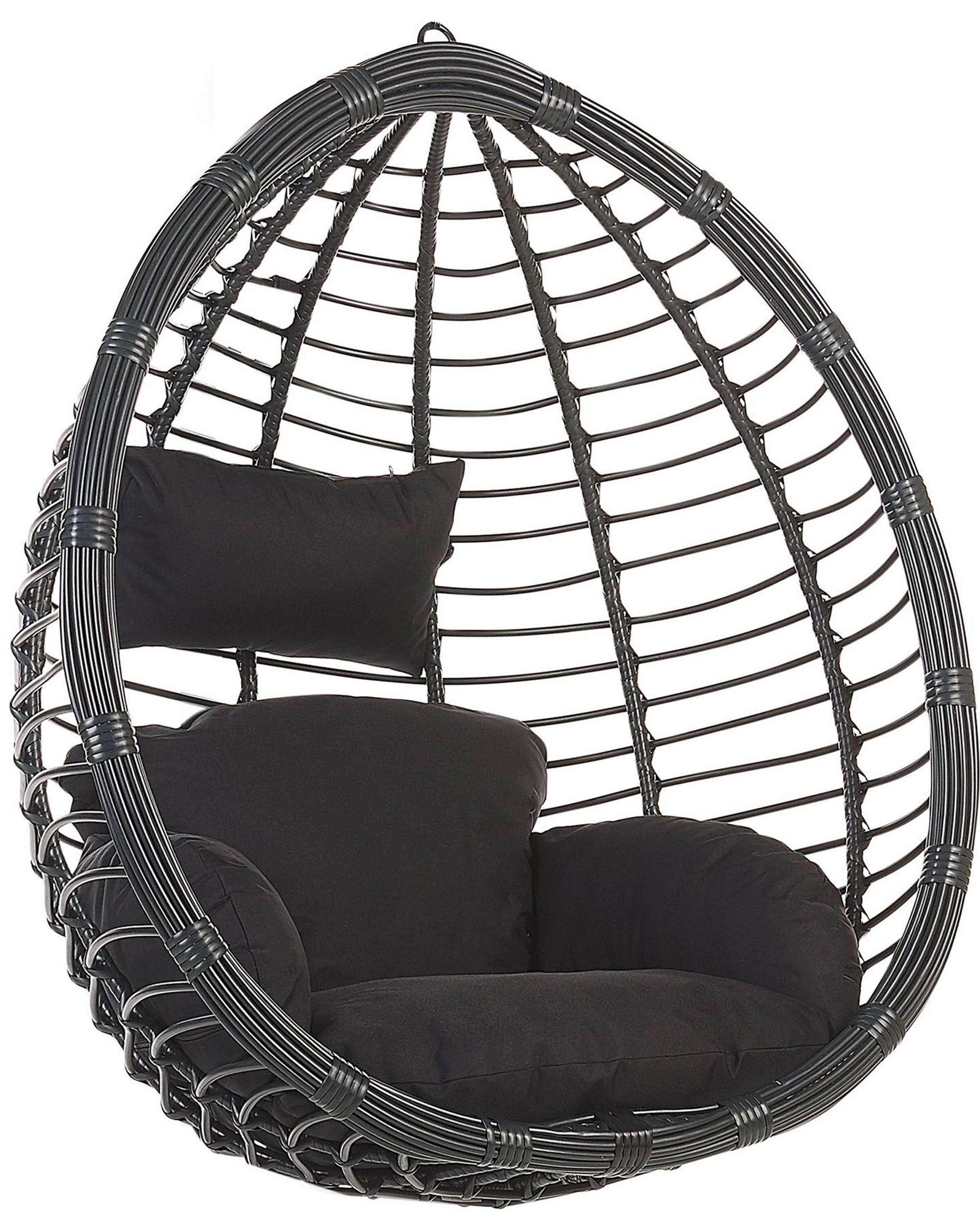 Cadeira suspensa tollo rattan sintético preto