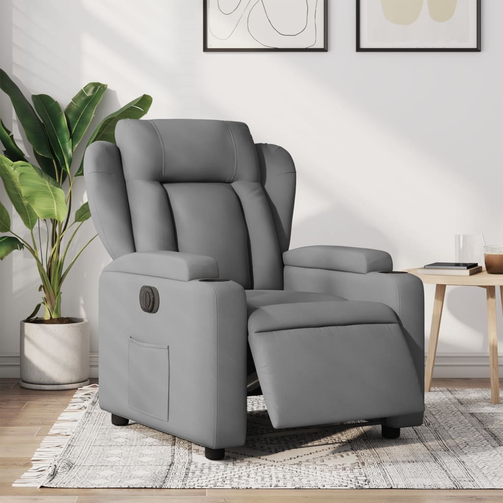 Poltrona reclinável elétrica tecido cinzento-claro ewg4054