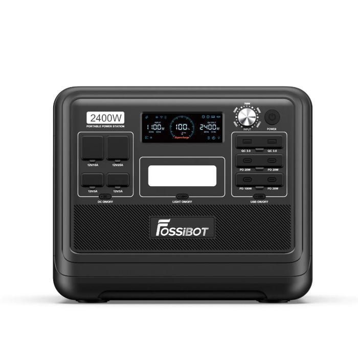 Fossibot - central elétrica portátil lifepo4 2048wh 2400w