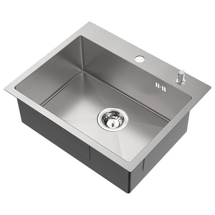Pia de cozinha - cecipa max - 55x45cm - aço escovado - dispensador de sabão