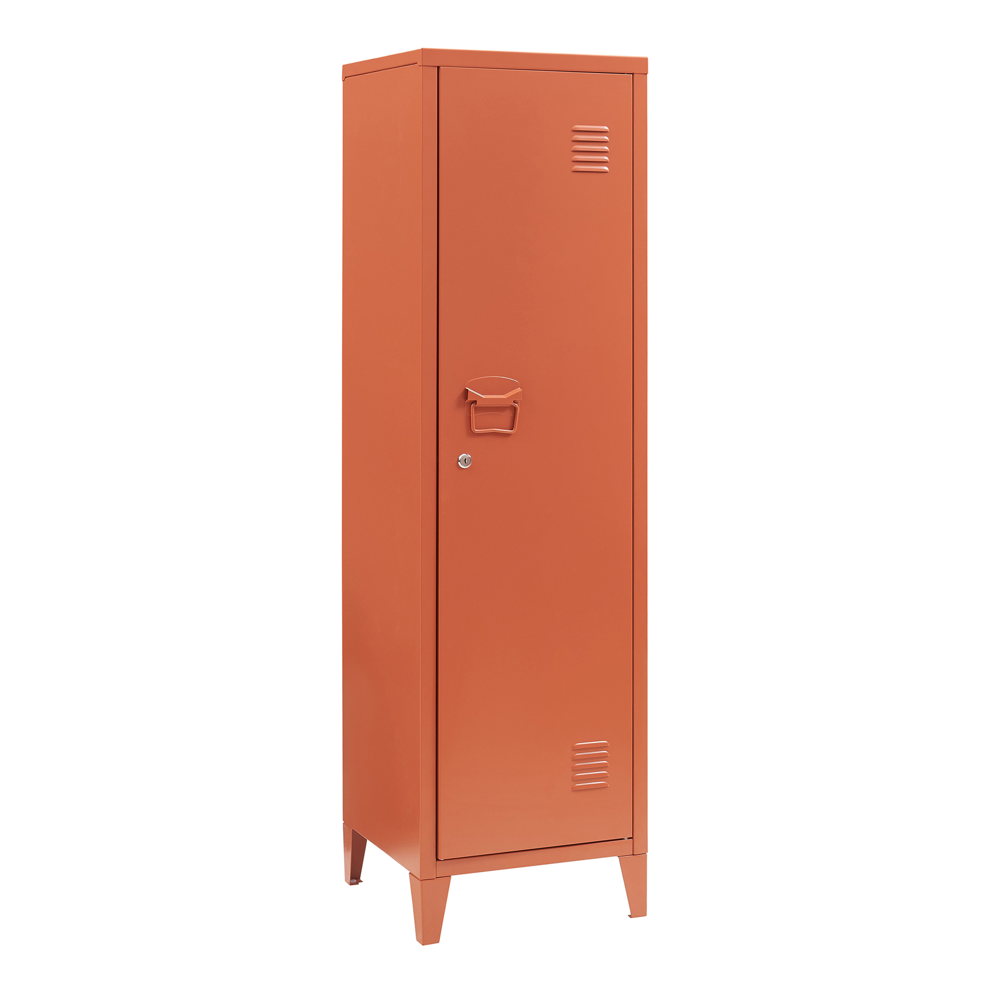 Cacifo individual kurikka 2 prateleiras metal 137x38x38 cm vermelho tijolo