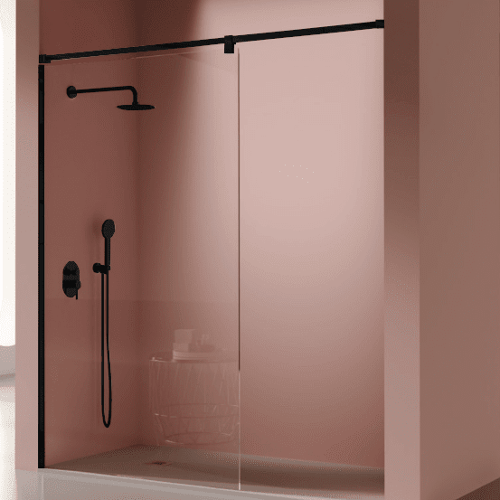Panel fijo de ducha fresh salomon straight negro 78 - 79 cm