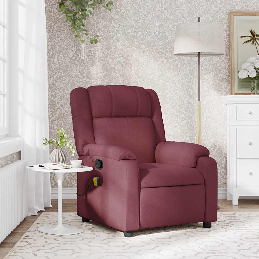 Poltrona de massagens reclinável tecido vermelho tinto ewg9441