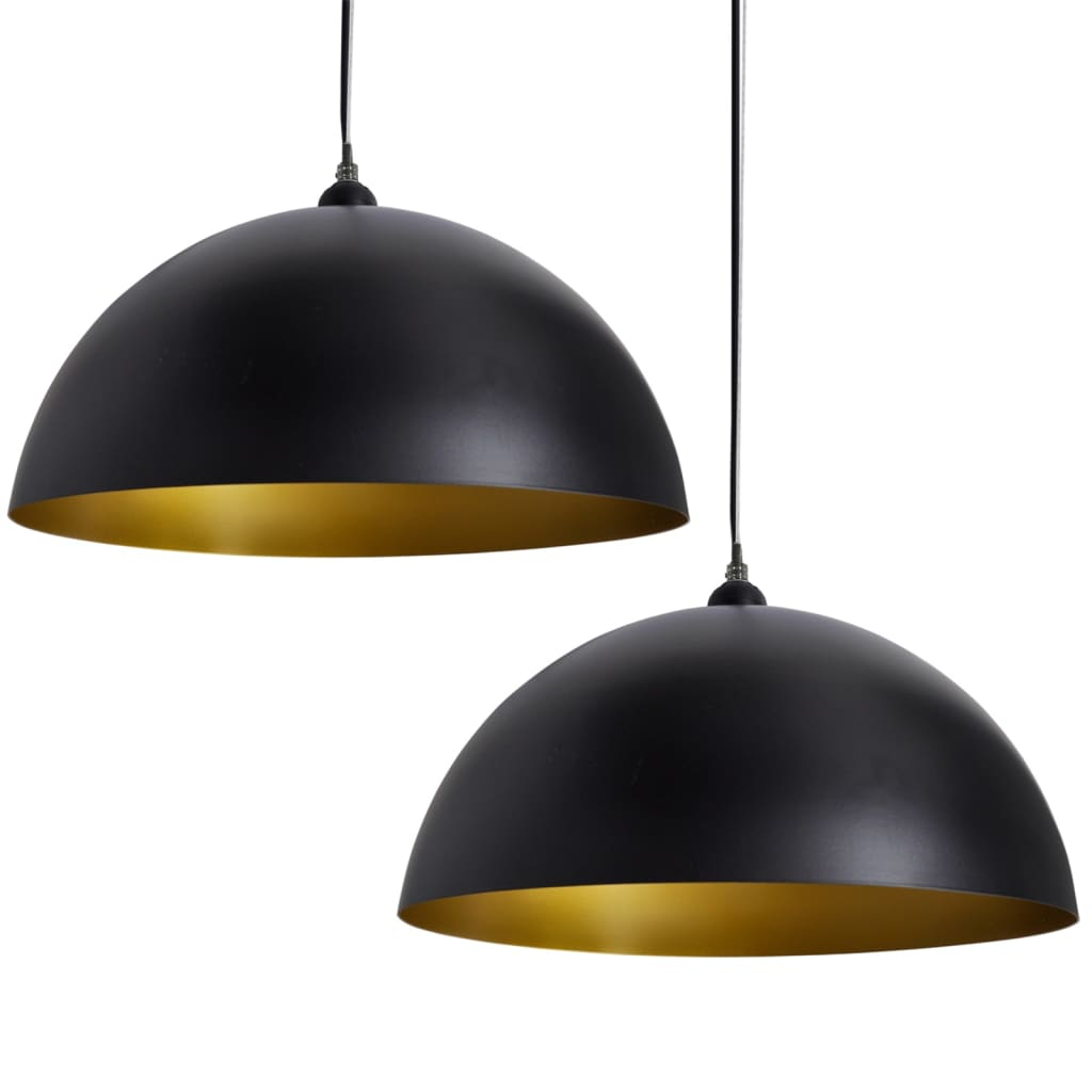 Candeeiros de teto 2 pcs altura ajustável semiesféricos preto