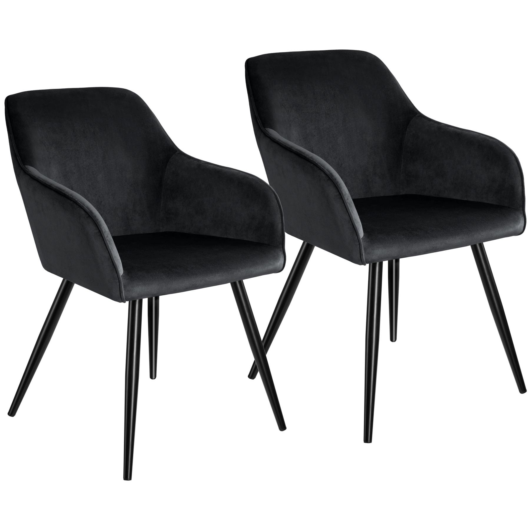 2 cadeiras de sala de jantar aterciopeladas 58 x 62 x 82 cm preto