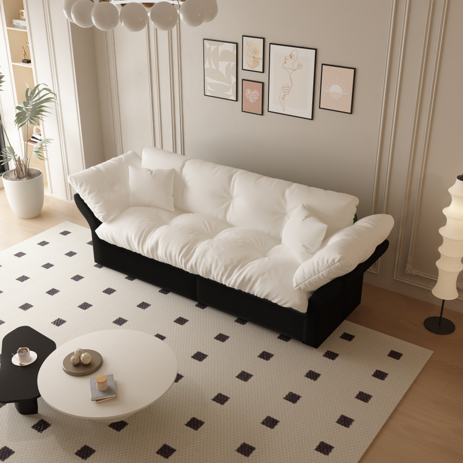 Sofá-cama conversível 3 em 1 veludo bege 2 lugares 190 cm